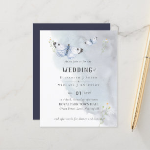 Butterflies Paradise Watercolor WEDDING Invitation