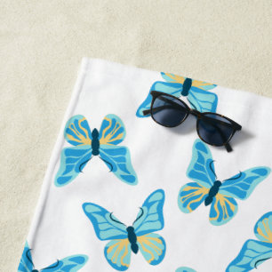 Butterflies Pattern Custom Colours Graphic Beach Towel