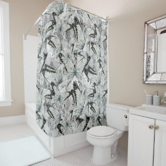 Butterflies pattern shower curtain