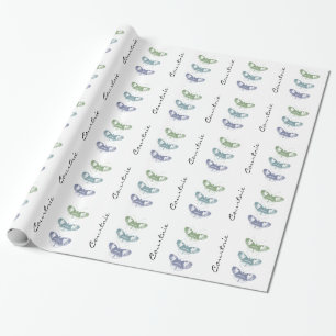 Butterflies Personalised Name Wrapping Paper