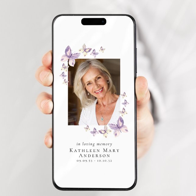 Butterflies Photo Digital Memorial Announcement (Creator Uploaded)