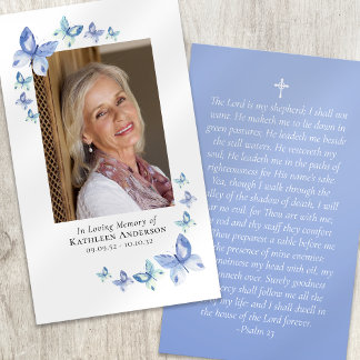 Butterflies Photo Memorial Prayer Card