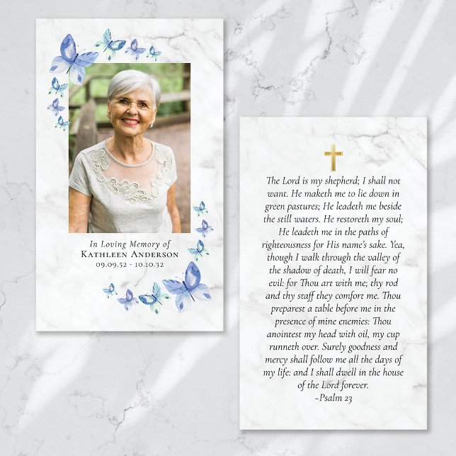 Butterflies Photo Memorial Prayer Card (Creator Uploaded)
