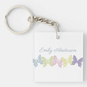 Butterflies Photo Square (double-sided) Keychain