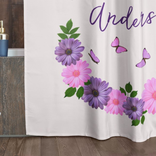 Butterflies Pink and Purple Shower Curtain (Creator Uploaded)