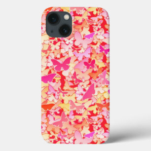 Butterflies, pink, peach, coral iPhone 13 case