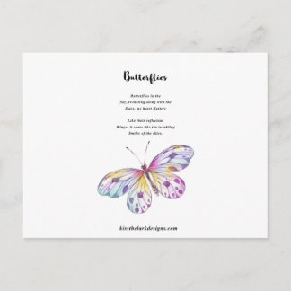Butterflies Poem Postcard