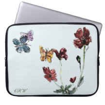 Butterflies Poppies Floral Personalised