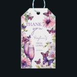 Butterflies purple bridal shower favour  gift tags<br><div class="desc">Lifetime of butterflies purple pink bridal shower thank you favour tags ,  pink daisies purple champagne glasses with butterflies spring summer bridal shower personalised favour tags</div>