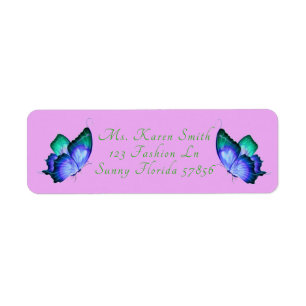 Butterflies Return Address Label