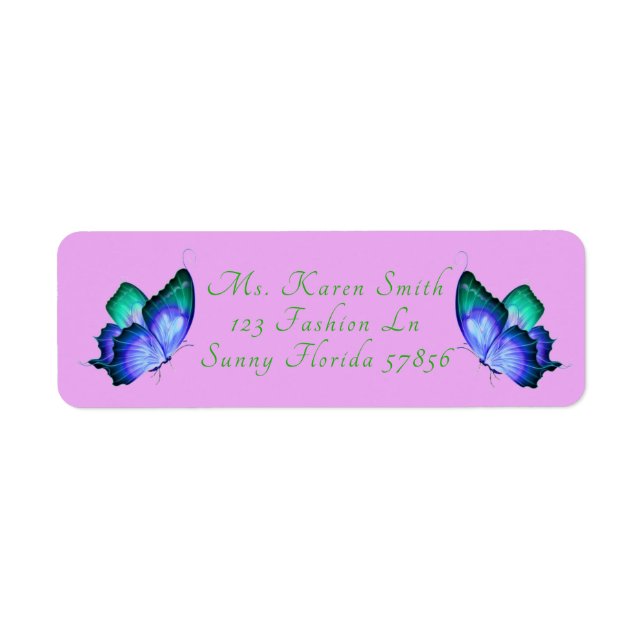 Butterflies Return Address Label (Front)