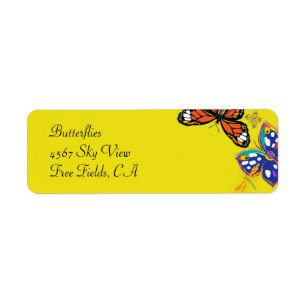 'Butterflies' Return Address Label