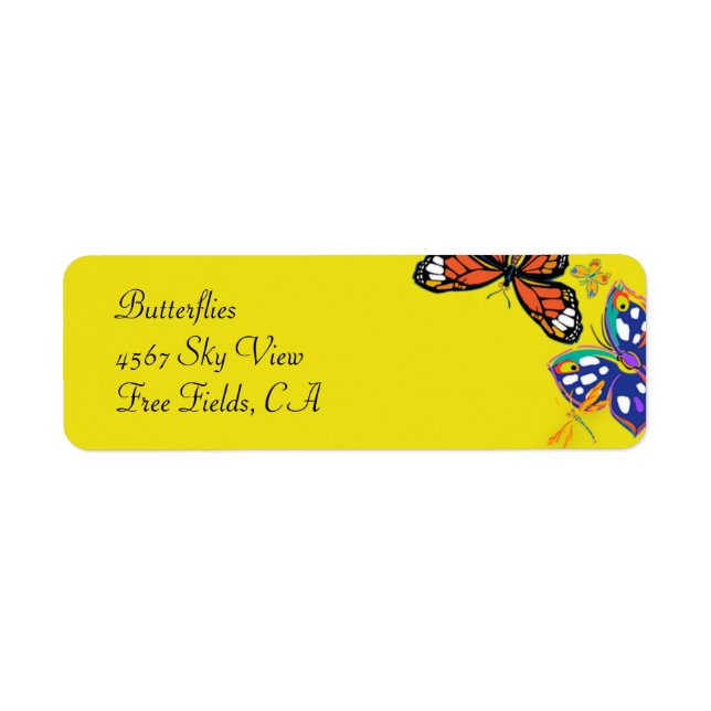'Butterflies' Return Address Label (Front)