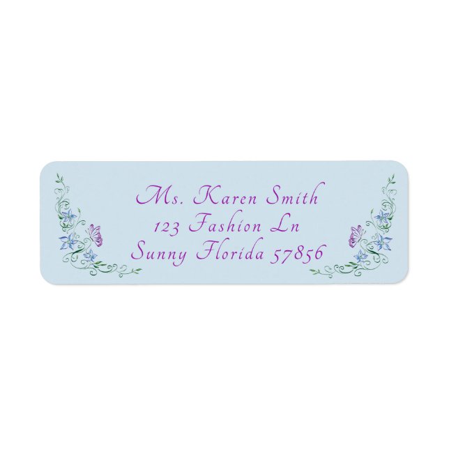 Butterflies Return Address Label (Front)