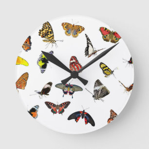 BUTTERFLIES ROUND CLOCK