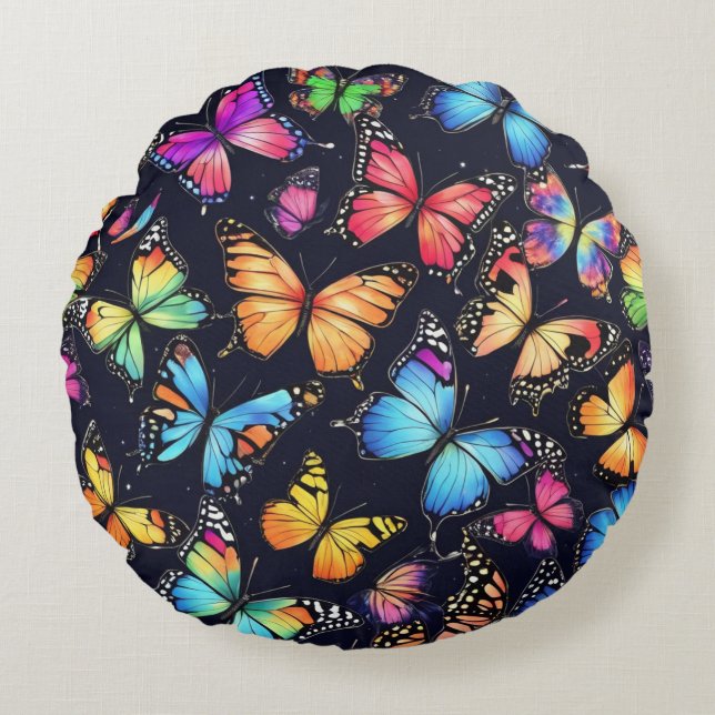 Butterflies Round Cushion (Front)