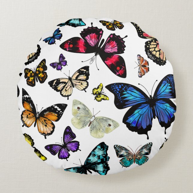 Butterflies Round Cushion (Front)