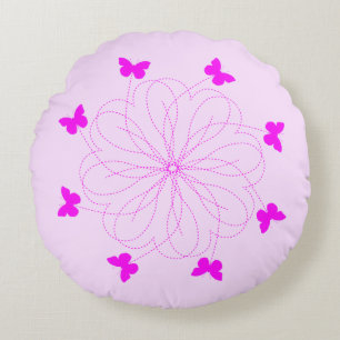 Butterflies Round Pillow