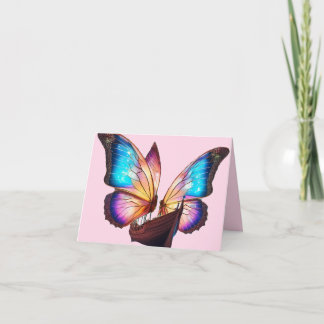 Butterflies Sailing Boat  Card