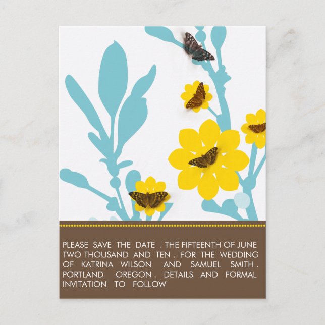 Butterflies -Save the Date cards (Front)