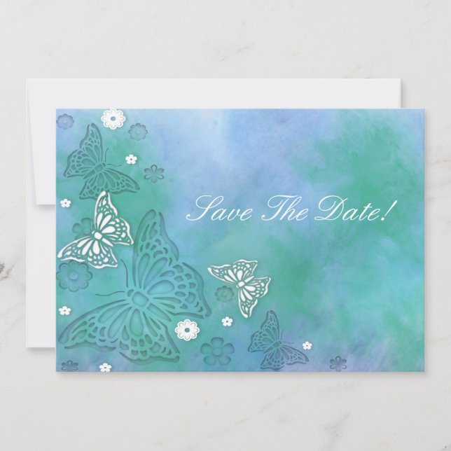 Butterflies Save The Date Invitation (Front)