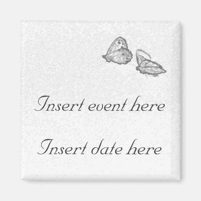 Butterflies Save the date Magnet Template (Front)