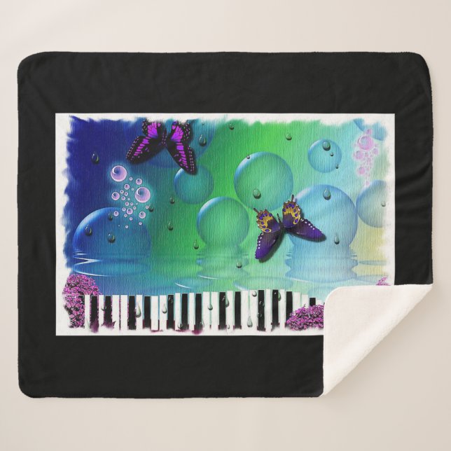 Butterflies Sherpa Blanket (Front (Horizontal))