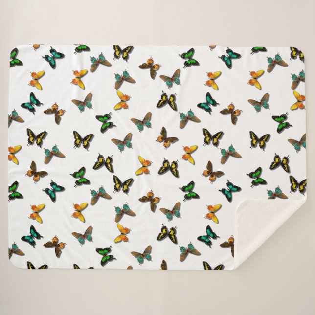 Butterflies Sherpa Blanket (Front (Horizontal))