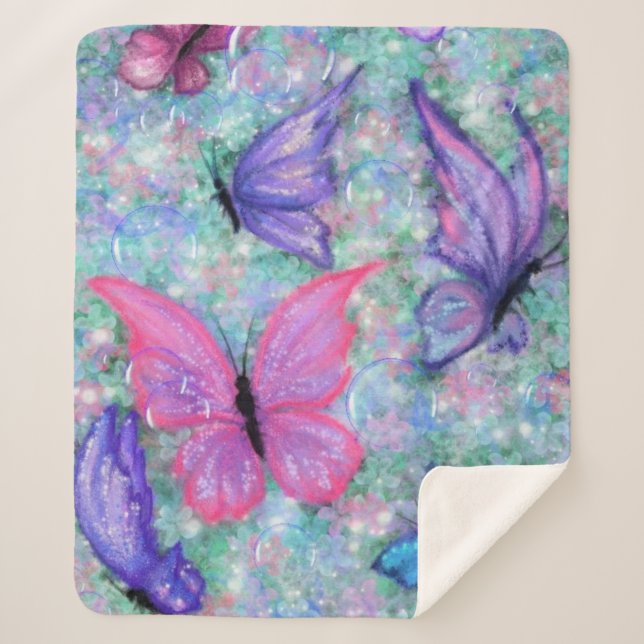 Butterflies Sherpa Blankets (Front)