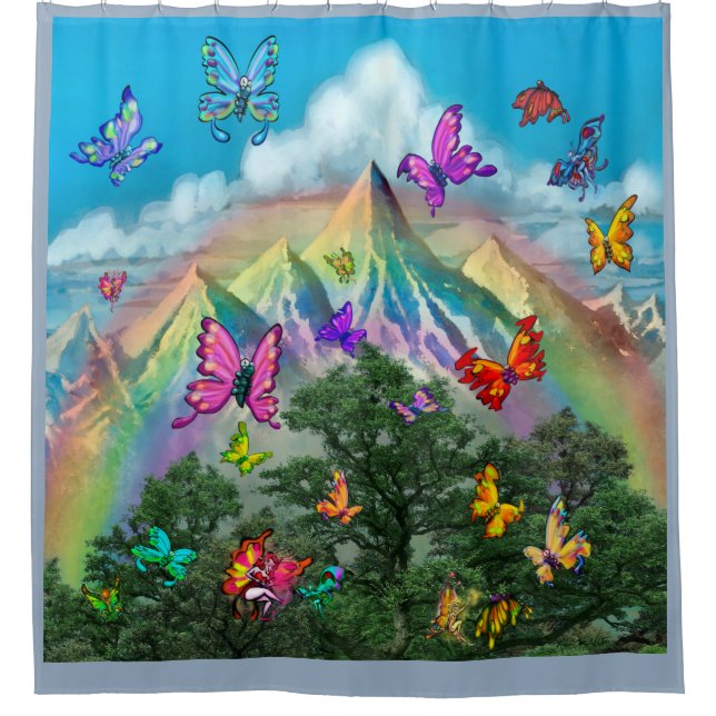 Butterflies Shower Curtain (Front)