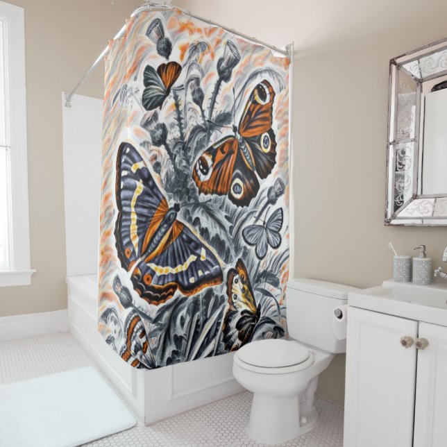 Butterflies Shower Curtain (In Situ)