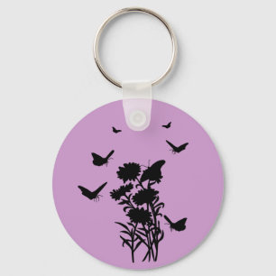 Butterflies Silhouette Keychain