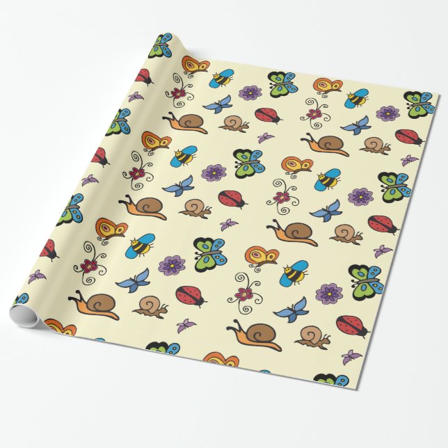 Butterflies Snails Insects Thunder_Cove Wrapping Paper (Unrolled)