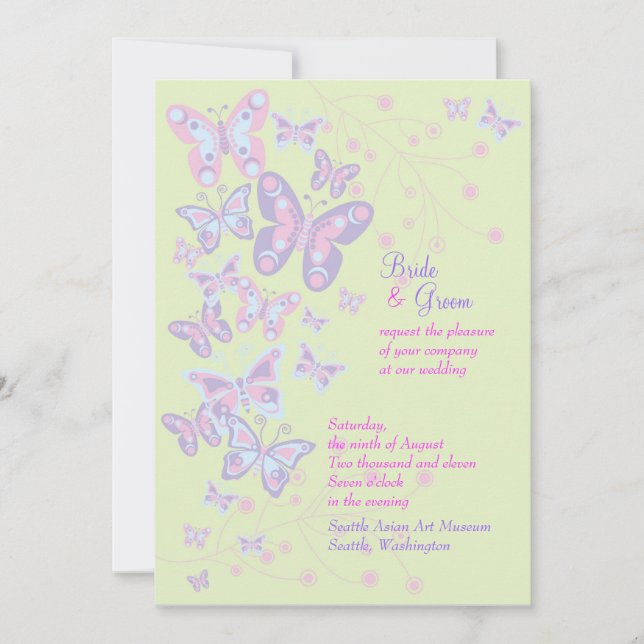 Butterflies (Springtime) Invitation (Front)