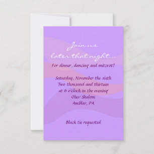 BUTTERFLIES & STARS Bat Mitzvah Party Card