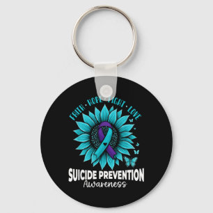 Butterflies Sunflower Suicide Prevention Awareness Key Ring