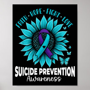 Butterflies Sunflower Suicide Prevention Awareness Poster