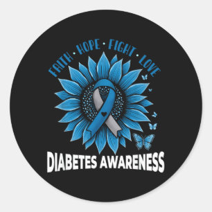 Butterflies Suower Diabetes Awareness Classic Round Sticker