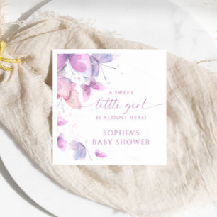 Butterflies Sweet Little Girl Baby Shower Napkin
