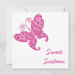 Butterflies Sweet Sixteen Invitation