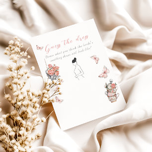 Butterflies Tea Floral Shower Draw Guess Game Card