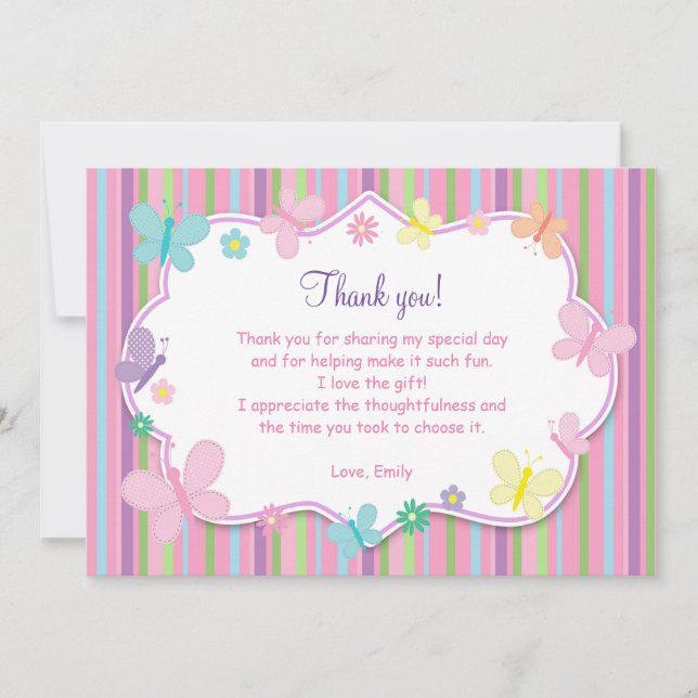 Butterflies Thank You Card (Front)