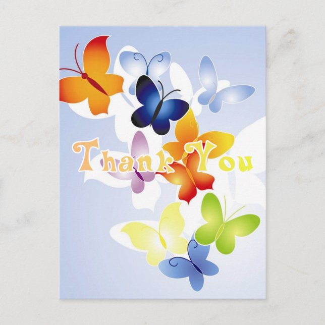 Butterflies Thank You Note Postcard (Front)