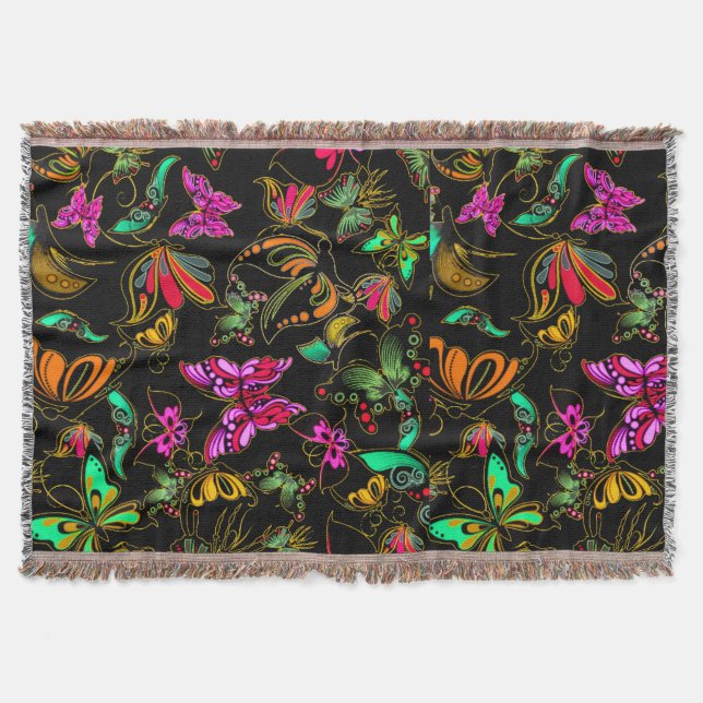 Butterflies Throw Blanket (Front)