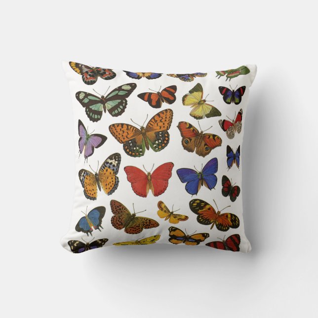 Butterflies Throw Pillow (Front)