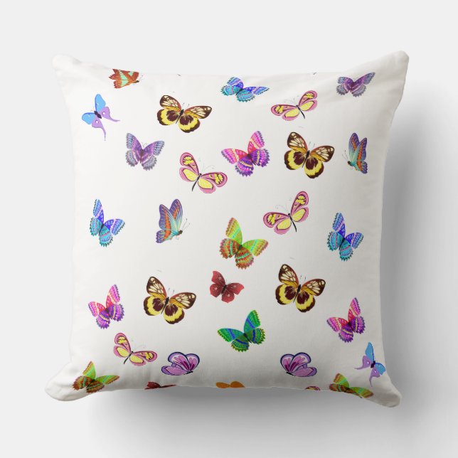 Butterflies Throw Pillow (Front)
