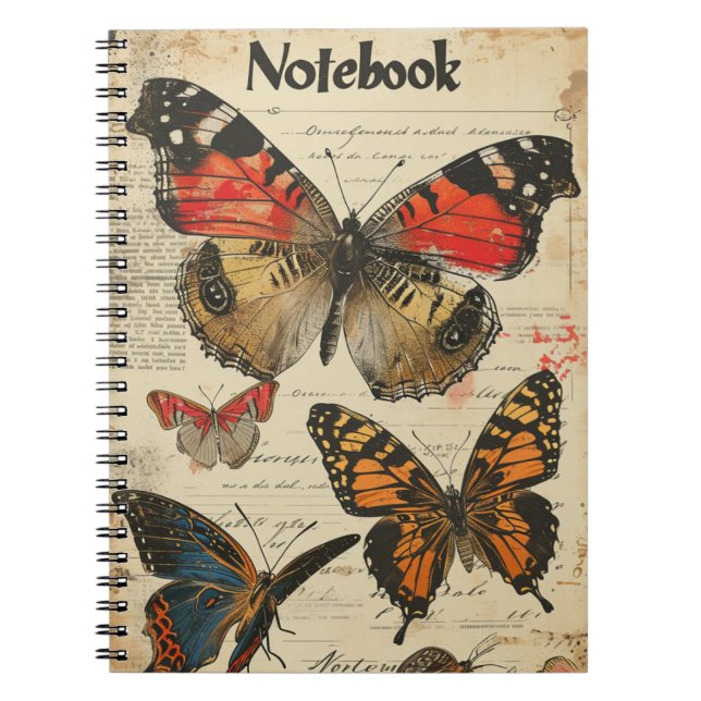 Butterflies Vintage  Notebook (Front)