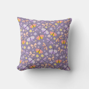 Butterflies Violet Throw Pillow