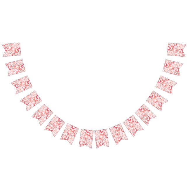 Butterflies Watercolor Coral Pink Bunting (All)