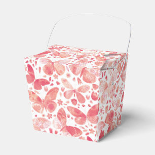 Butterflies Watercolor Coral Pink Favour Box